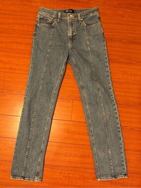 Vintage GAP Women's High-Rise Blue Denim Front-Seam Jeans